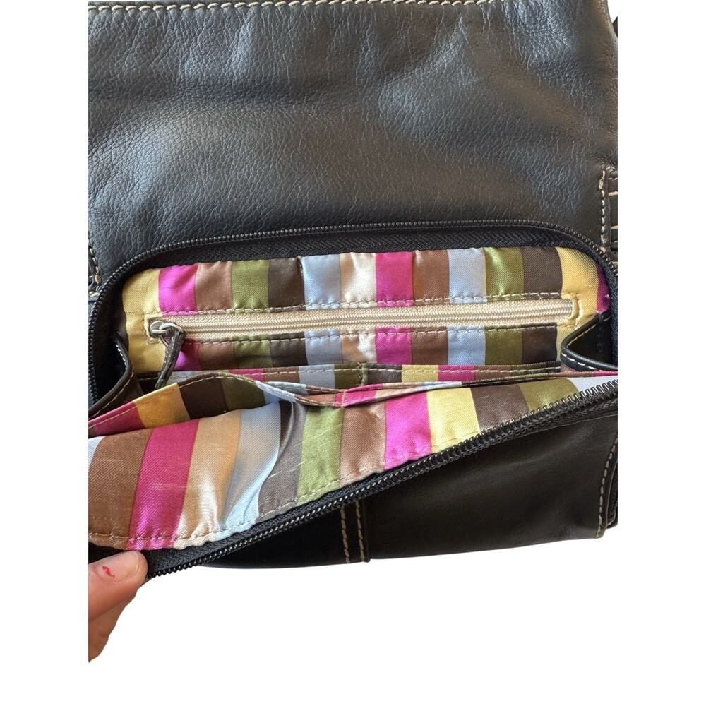 Y2K 90s Tignanello Genuine Leather Rainbow Lining Crossbody rainbow lined‎ pride